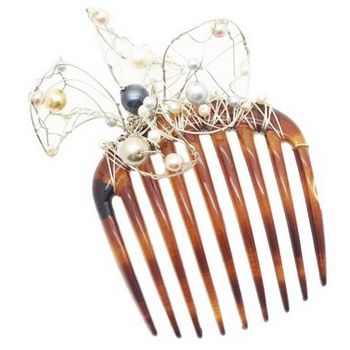 Colette Malouf - Flower Hair Comb - Mixed Pearls (1)