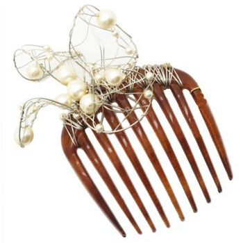 Colette Malouf - Flower Hair Comb - Pearls (1)