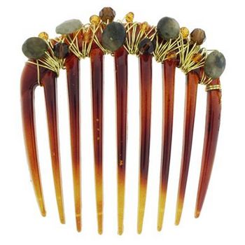 Colette Malouf - Scattered Comb - Semi-Precious Stones - Mustard (1)