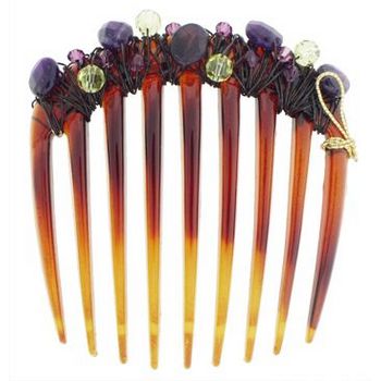 Colette Malouf - Scattered Comb - Semi-Precious Stones - Plum (1)