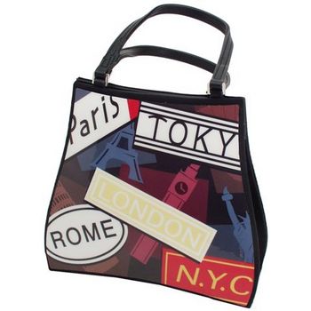 Karen Marie - Boutique Bags - International City Blue Acrylic Pop-Art Tote