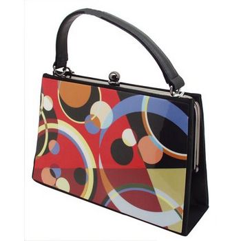 Karen Marie - Boutique Bags - Circle Black Medium Acrylic Pop-Art Tote