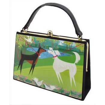 Karen Marie - Boutique Bags - Dog Meeting Medium Acrylic Pop-Art Tote