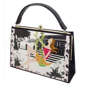 Karen Marie - Boutique Bags - Girl on a Swing Medium Acrylic Pop-Art Tote