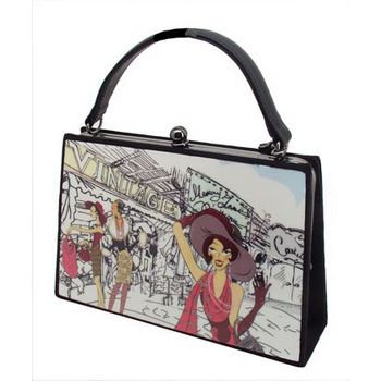 Karen Marie - Boutique Bags - Vintage Market Medium Acrylic Pop-Art Tote