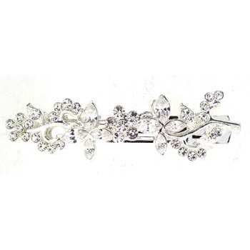 Karen Marie - Art Deco & Vintage Inspired Barrette - White Diamond Hued