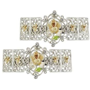 Conair Accessories - Rosette Link Mini Silver Barrettes - Gold