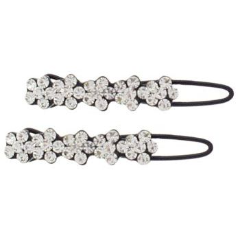 Smoothies - 5 Gem Flower Clips - Crystal