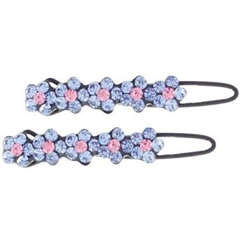 Smoothies - 5 Gem Flower Clips - Powder Blue