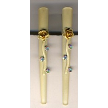Mini Light Gold Clip w/White