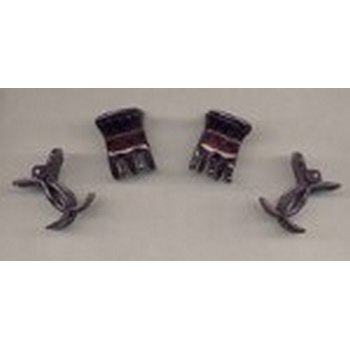 Set of Four Mini Claw Clips - Mid Blue