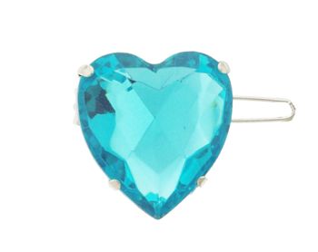 Natasha B. - A Sassy Heart Mini Barrette (1) - Aqua Blue