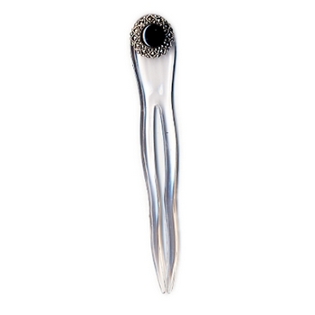 Good Hair Days - Antique Silver & Jet Center - Crystal
