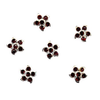 HB HairJewels - Austrian Crystal Flower Magnets- Ruby (set of 6 )