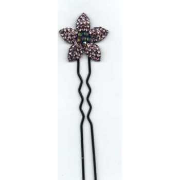Crystal Star HairPin - Black w/ Amethyst AB