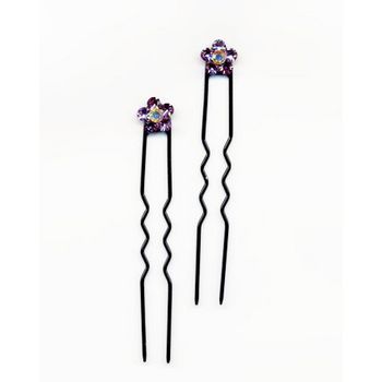 HB HairJewels - Mini French Hairpin - Amethyst w/ Black Pin