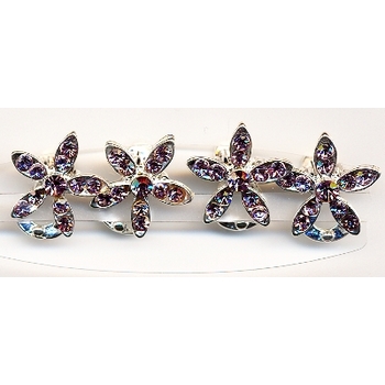Mini Flower Crystal Clips - Amethyst - 4