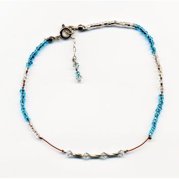 Anklet - Cornflower Blue w/ Silver