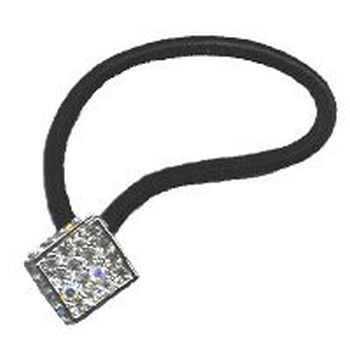 Rhinestone Studded Ponytail Holder - White Diamond