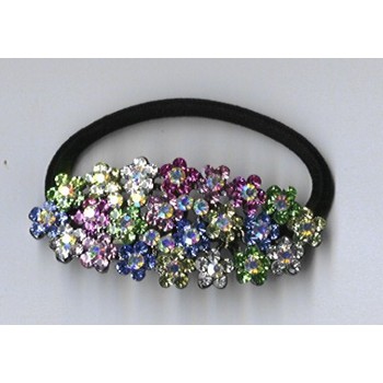 Austrian Crystal Flower Ponytail Holder