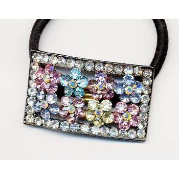 Rhinestone Studded Rectangle Ponytail Holder