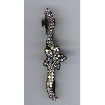 Rhinestone Star Barrette - Black & White AB