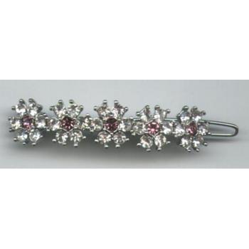 Austrian Crystal Barrette - White w/Amethyst