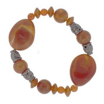 HB HairJewels - Flat Stone Beaded Bracelet  - Marble Honey