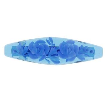 HB HairJewels - Oval Rose Barrette - Blue