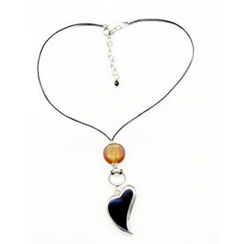 Sterling Silver Cord Necklace - Black Onyx
