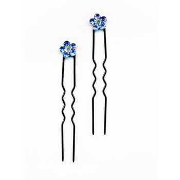 HB HairJewels - Mini French Hairpin - Blue w/ Black Pin
