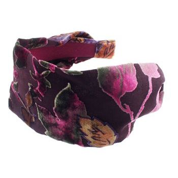 Susan Daniels - Headband - 3inch Burgundy Overhang w/ Velvet Cut flowers