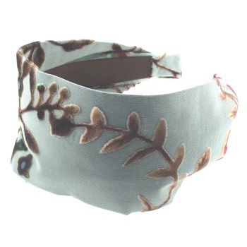 Susan Daniels - Headband - 3inch Light Blue Overhang w/ Velvet Cut flowers