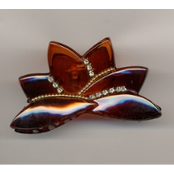 Lotus Flower Shaped Rhinestone Tortoise Clip