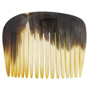 De Renaudin - Carved Horn Side Comb - White & Black Blend (1)