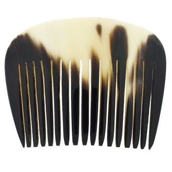 De Renaudin - Carved Horn Side Comb - White & Black Blend (1)