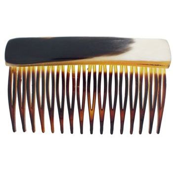 De Renaudin - Carved Horn Side Comb - Blonde Blend (1)
