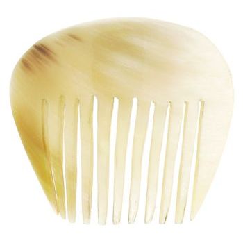 De Renaudin - Carved Horn Side Comb - White & Blonde Blend (1)