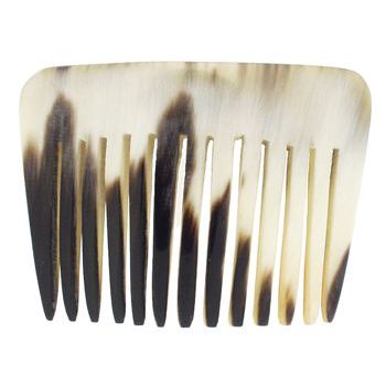 De Renaudin - Carved Horn Side Comb - White & Black Blend (1)