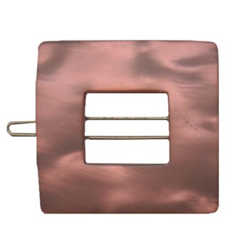 Camila - Square Wire Barrette - Deep Rose