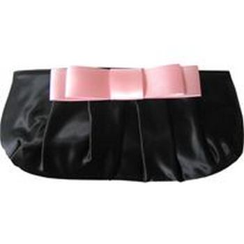 Amici Accessories - Black Brianna - Rounched Satin Clutch