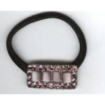 Crystal Studded Ponytail Holder - Amethyst