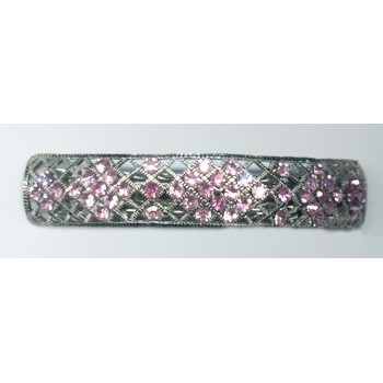Austrian Crystal Diamond Filigree Bar - Pink