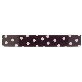 France Luxe - Small Luxury Barrette - Brown w/Polka Dots