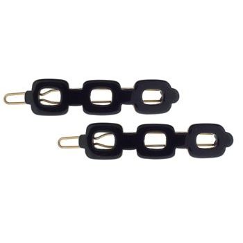 France Luxe - Petite Chain Barrettes - Black (2)