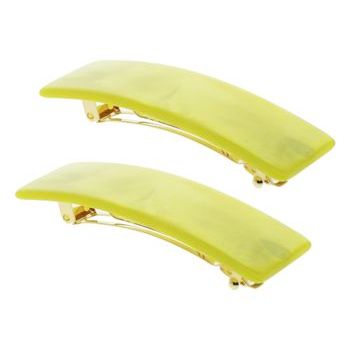 France Luxe - Small Rectangle Barrette - Nacro Bright Yellow (2)