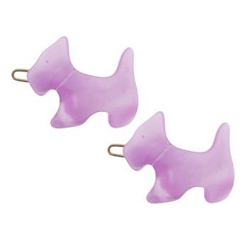 France Luxe - Mini Scotty Dog Barrettes - Lilac (2)