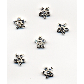HB HairJewels - Austrian Crystal Flower Magnets- White (set of 6)