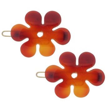 France Luxe - Mini Modern Flower Barrette - Tortoise (2)