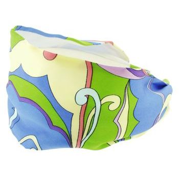 Frank & Kahn - Pucci Inspired Silk Scarf Headband - Yellow w/ Green (1)